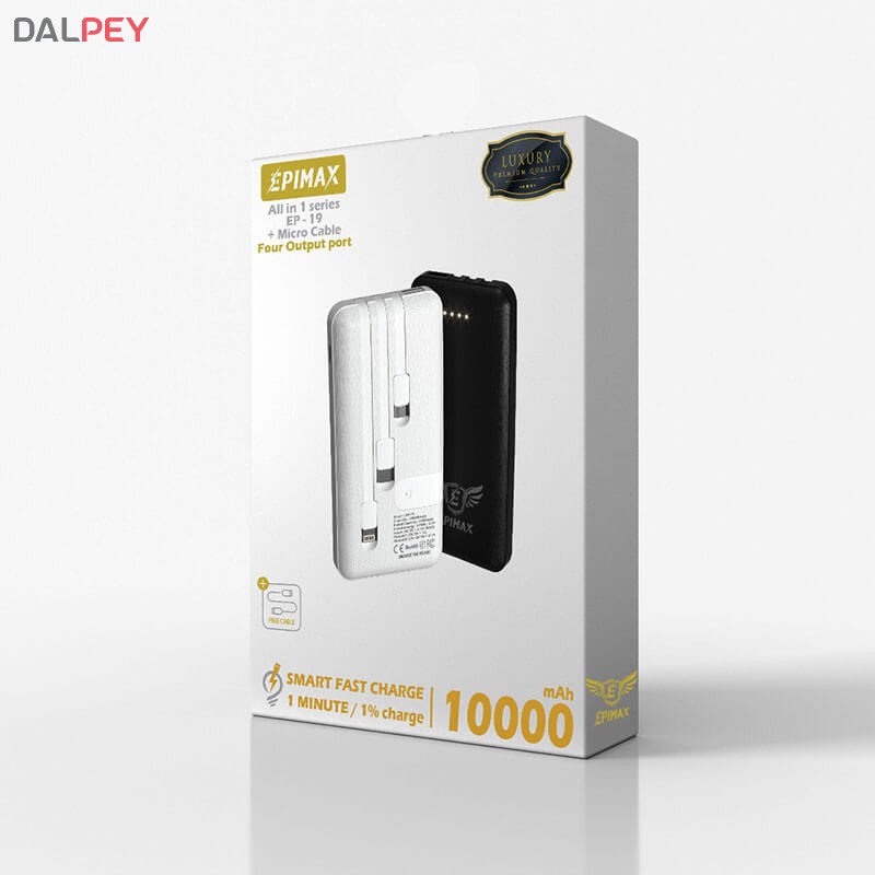 پاوربانک 10.000 میلی آمپر 3کابل مدل EP-19