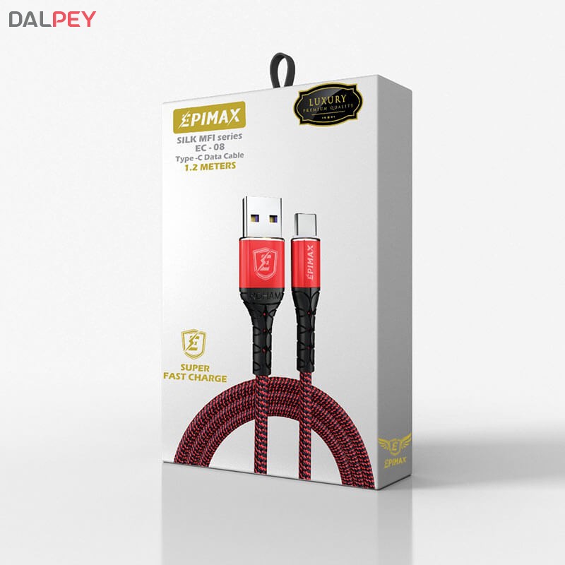 کابل شارژر و دیتا تایپ سی EC-08 طول 1.2 متر