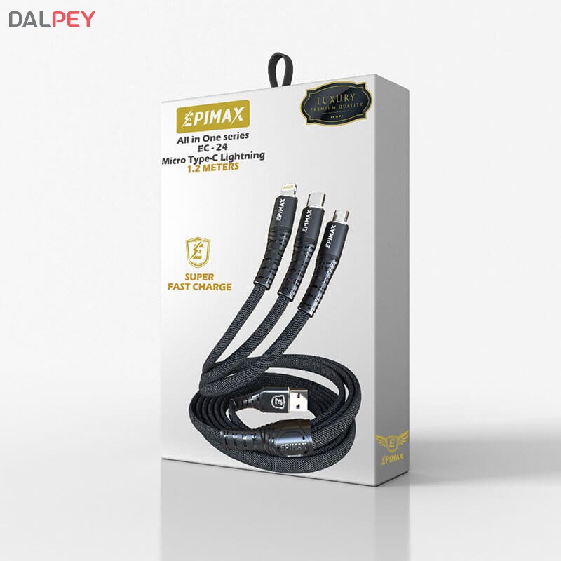 کابل شارژ3 کاره EC-24 طول 1.2 متر