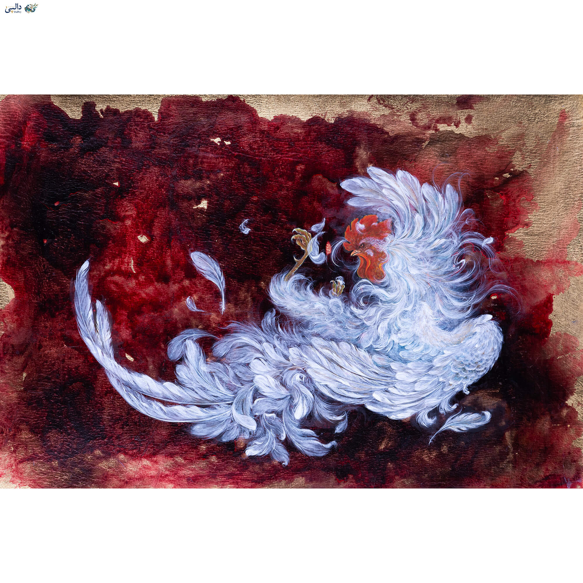 جدال – تابلو اکریلیک، گواش و ورق طلا | زهرا قاسمی | دالپی
