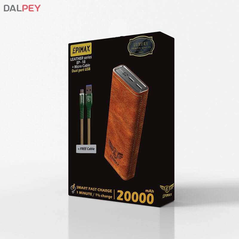 پاوربانک 20.000 میلی آمپر چرم مدل EP-18