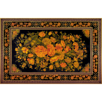 تابلو گل و مرغ قاجار بازآفرینی اصل | شکوه زرین گلستان | دالپی